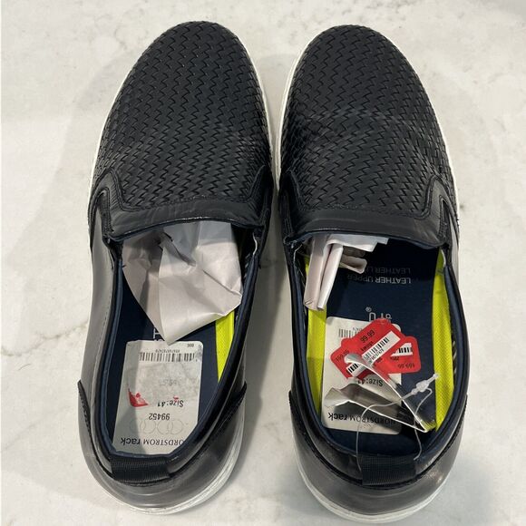 Spring Step Mens Sz 41 8 8.5 DANIELO Slip On Sneaker Loafer Black Weave Leather - Picture 9 of 14